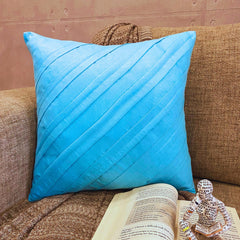 Contemporary Turquoise - Turquoise Blue Faux Suede Decorative Euro Sham