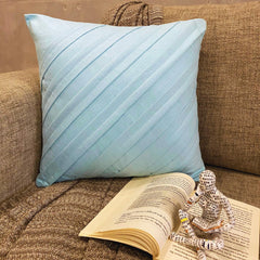 Contemporary Light Sea Blue - Sea Blue Faux Suede Throw Pillow Cover