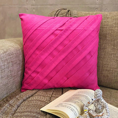 Contemporary Fuchsia - Fuchsia Pink Faux Suede Throw Pillow Cover