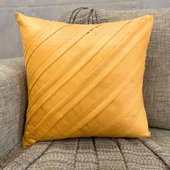 Contemporary Mustard Yellow - Mustard Faux Suede Throw Pillow Cover