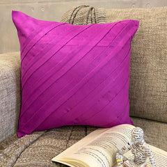 Contemporary Fandango - Fandango Pink Faux Suede Throw Pillow Cover
