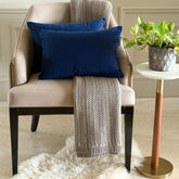 Navy Velvet Dream Lumbar Pillow Cover