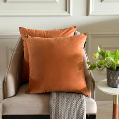 Tan Brown Plain Velvet Throw Pillow Cover - Tan Velvet