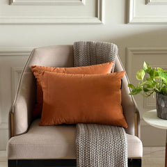 Tan Brown Velvet Lumbar Pillow Cover Pack of 2 - Tan Velvet Dream