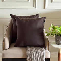 Dark Brown Plain Velvet Throw Pillow Cover - Dark Brown Velvet