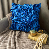 Vintage Blues - Blue Satin Throw Pillow Cover