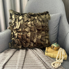 Vintage Olives - Olive Green Satin Throw Pillow Cover