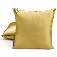 Dull Yellow Plain Satin Throw Pillow Cover - Diull Yellow Slub Satin