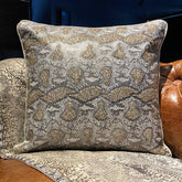 Wild Side - Silver Faux Leather Throw Pillow Cover