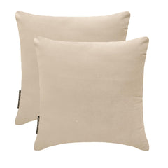 Ecru Cream Plain Velvet Throw Pillow Cover - Ecru Cream Velvet