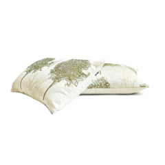 Green Jacquard Lumbar Pillow Cover - Misty Evergreen