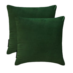 Dark Green Plain Velvet Throw Pillow Cover - Dark Green Velvet
