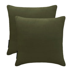Dark Olive Green Slub Satin Throw Pillow Cover