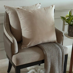Fawn Plain Velvet Throw Pillow Cover - Fawn Velvet
