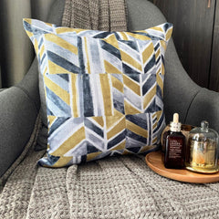 Merger - Chartreuse Green Cotton Canvas Throw Pillow Cover