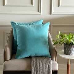 Aqua Plain Velvet Throw Pillow Cover - Aqua Velvet