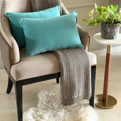 Aqua Blue Velvet Lumbar Pillow Cover Pack of 2 - Aqua Velvet Dream