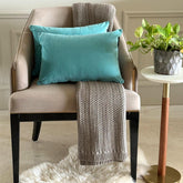 Aqua Velvet Dream Lumbar Pillow Cover