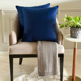 Navy Blue Velvet Throw Pillow Cover