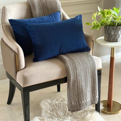 Navy Blue Velvet Lumbar Pillow Cover Pack of 2 - Navy Velvet Dream