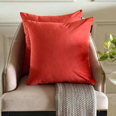 Dark Rust Plain Velvet Throw Pillow Cover - Dark Rust Velvet