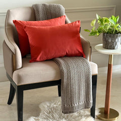 Dark Rust Velvet Lumbar Pillow Cover Pack of 2 - Dark Rust Velvet Dream