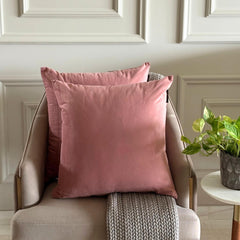 Blush Pink Plain Velvet Throw Pillow Cover - Blush Pink Velvet