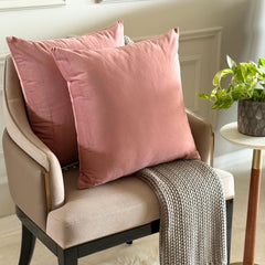 Blush Pink Plain Velvet Throw Pillow Cover - Blush Pink Velvet