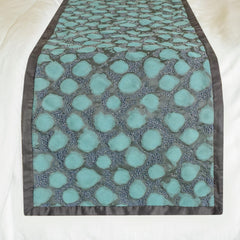 Laguna Drift - Jacquard Blue Decorative Bed Runner and Pillow Cover