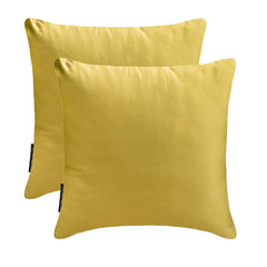 Diull Yellow Slub Satin Throw Pillow Cover