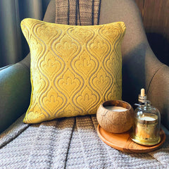 Velvet Majestic Chartreuse - Chartreuse Velvet Throw Pillow Cover