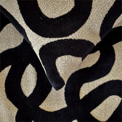 Noir Scroll - Cut Velvet Black Decorative Bed Runner and Pillow Cover