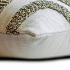 White Cotton Lumbar Pillow Cover - Interlace Trellis