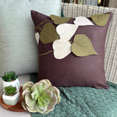 Oliveleafyday - Brown Faux Suede Throw Pillow Cover