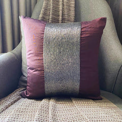 Purple Center - Purple Art Silk Throw Pillow Cover