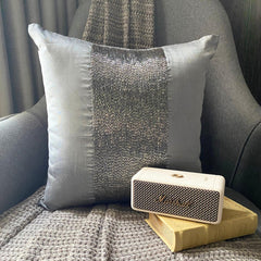 Silver Center - Silver Art Silk Throw Pillow Cover