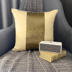 Gold Center - Gold Art Silk Throw Pillow Cover