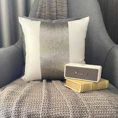 White Sparkle - White Art Silk Throw Pillow Cover