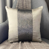 Gunmetal Center - Gray Art Silk Throw Pillow Cover
