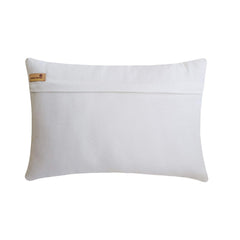 White Cotton Lumbar Pillow Cover - Interlace Trellis