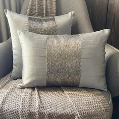 Silver Center - Silver Art Silk Decorative Euro Sham