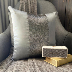 Silver Center - Silver Art Silk Throw Pillow Cover