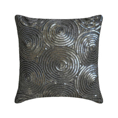 All Eyes On Silver - Silver Art Silk Throw Pillow Cover