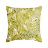 Creamy Yellow Roses - Yellow Art Silk Throw Pillow Cover