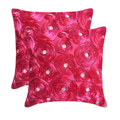 Fuchsia Power - Fuchsia Pink Art Silk Throw Pillow Cover
