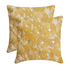 Gold Garden - Gold Art Silk Decorative Euro Sham