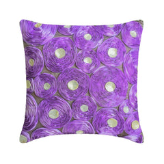 Lavender Roses - Lavender Art Silk Throw Pillow Cover