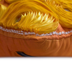 Marigold - Orange Art Silk Throw Pillow Cover