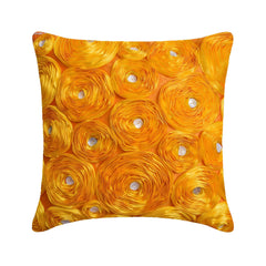 Marigold - Orange Art Silk Decorative Euro Sham