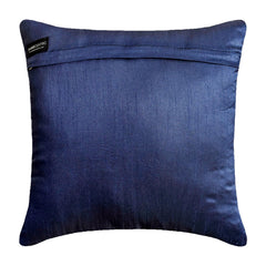 Navy Paradise - Navy Blue Art Silk Throw Pillow Cover